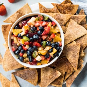 Fruit Salsa & Cinnamon Sugar Baked Tortilla Chips