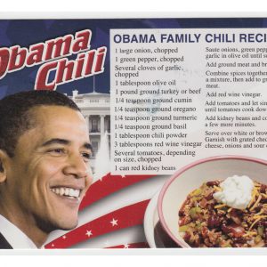 President Obama’s Chili (Presidents’ Day, Natl Chili Day) Feb.21, 2022 at 6:30 pm EST
